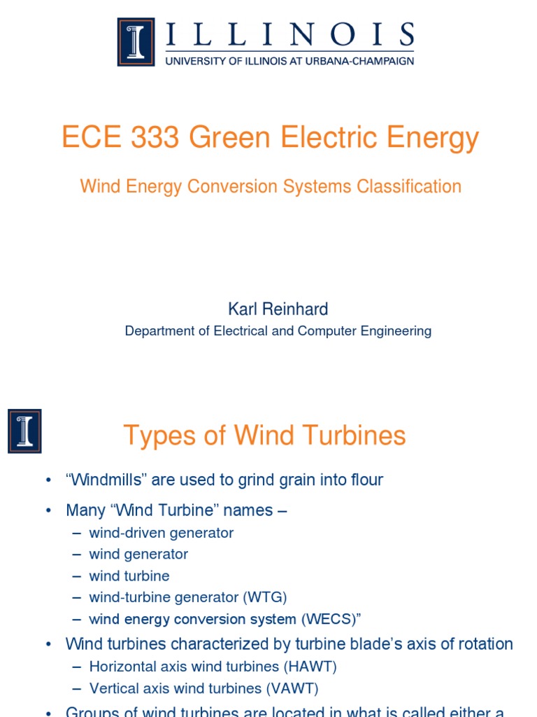 Wind Energy Systems Classifications | PDF | Wind Turbine | Electric ...