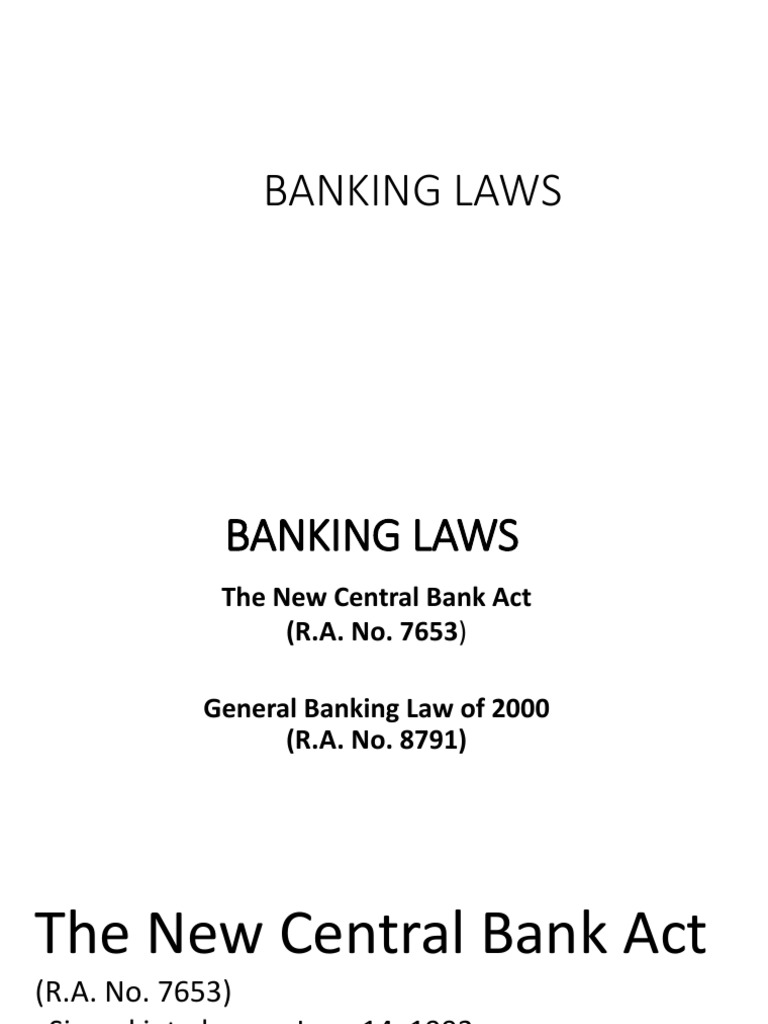 Banking Laws Summary PDF Liquidation Receivership