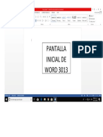 Pantalla Inicial de Word 2013