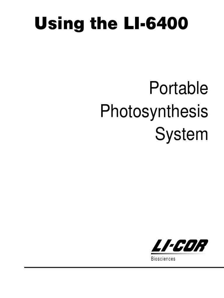 6400 Manual Using The LI-6400 v4 | PDF | Stoma | Battery Charger