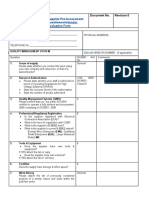 Supplier Pre-Assessment Questionnairevendor Evaluation Form: Document No. Revision 0