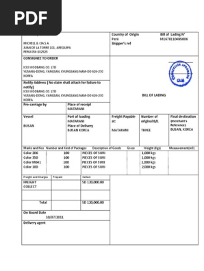 Bill of Lading