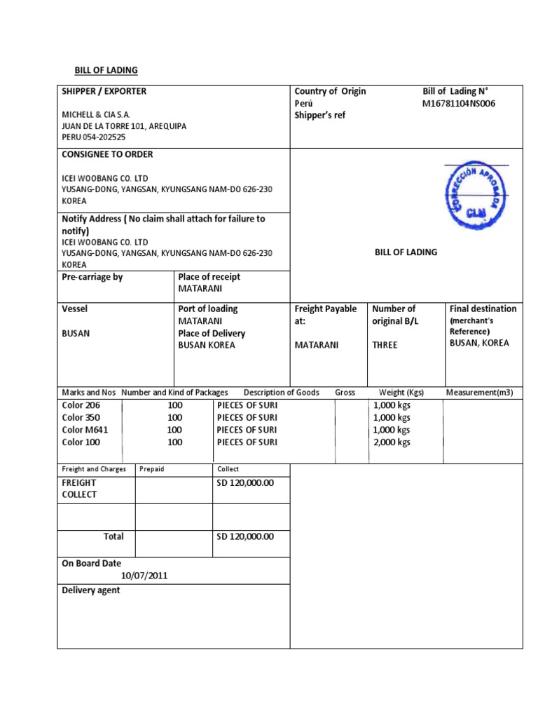 Freight and Charges Prepaid Collect: (Merchant's Reference) | PDF