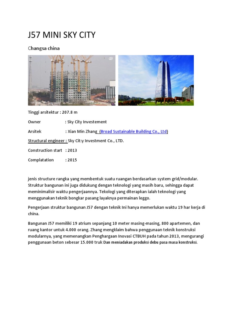 J57 Mini Sky City: Inovasi Modular di Changsha | PDF