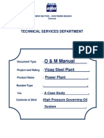 Vizag Steel Plant Vizag Captive Power Plant High Pressure Governing Oil System