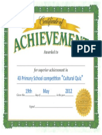 43 Primary School Competition "Cultural Quiz" 19th May 2012