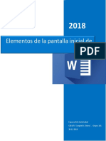 Elemento de La Pantalla Inicial de Word.