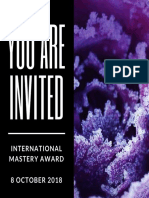 You Are Invited: International Mastery Award 8 OCTOBER 2018