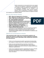 Principales Documentos de Gestion Empresarial