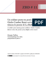 Giorgio Taffon, Un Soldato-Poeta Tra Poeti-Soldati: Giulio Camber Barni Scrive in Trincea Le Poesie Di La Buffa