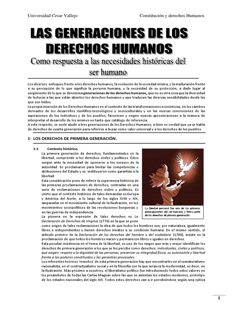 Generaciones de Derechos Humanos | PDF | Derechos humanos | Derechos