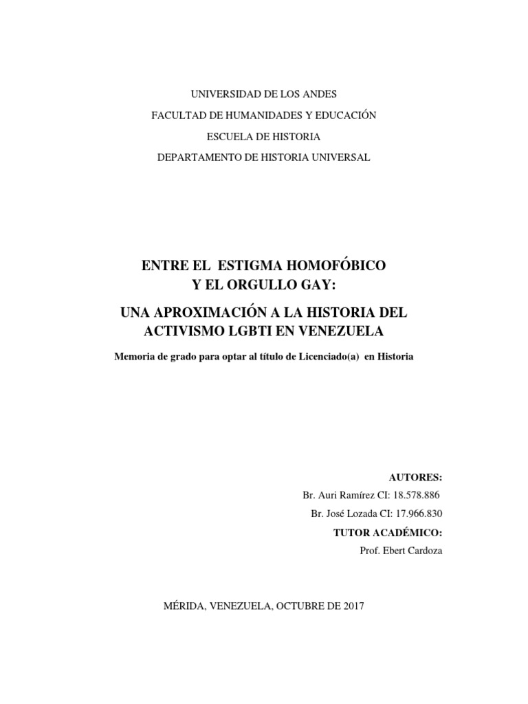 Estigma Homofobico y El Orgullo Gay PDF Homosexualidad Lesbianas