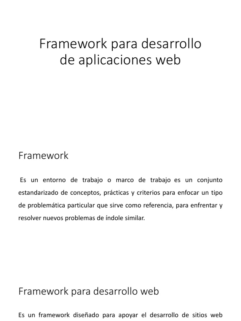 Framework para Desarrollo de Aplicaciones Web | PDF | Marco de software ...