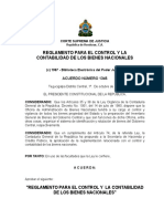 Reglamento de Control y Contabilidad de Bienes Nacionales Honduras