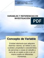 Variables e investigación: Clasificación, operacionalización y referencias