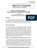 CRS Report For Congress: Mexico's Political History: From Revolution To Alternation, 1910-2006