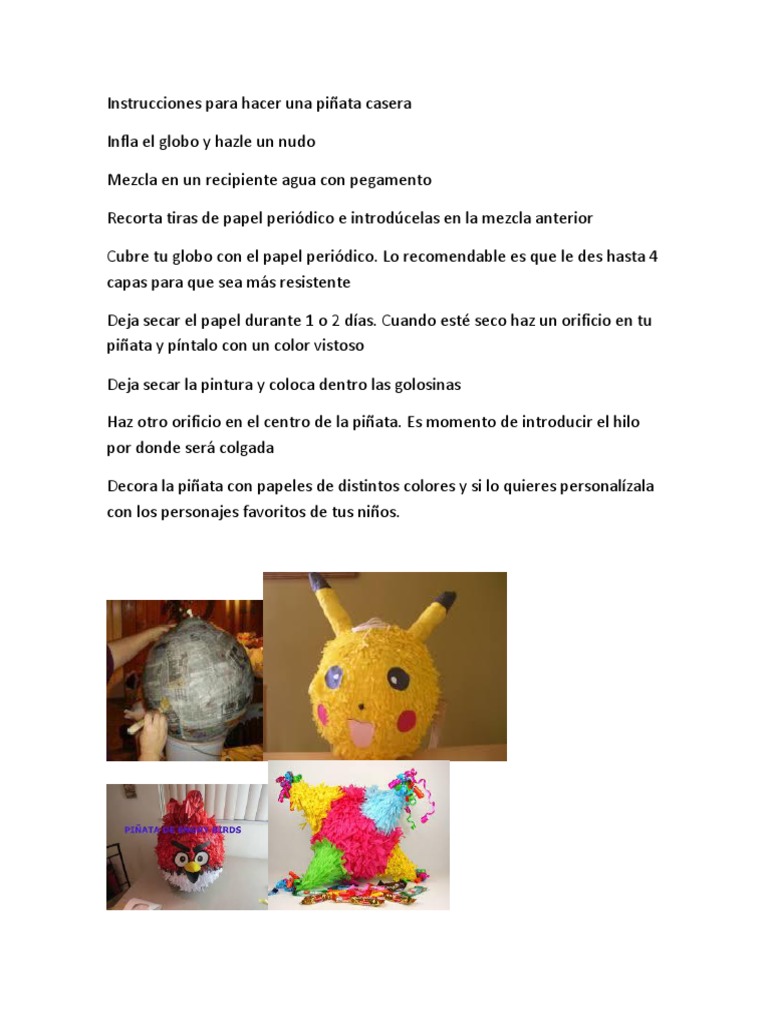 Instrucciones para Hacer Una Piñata Casera