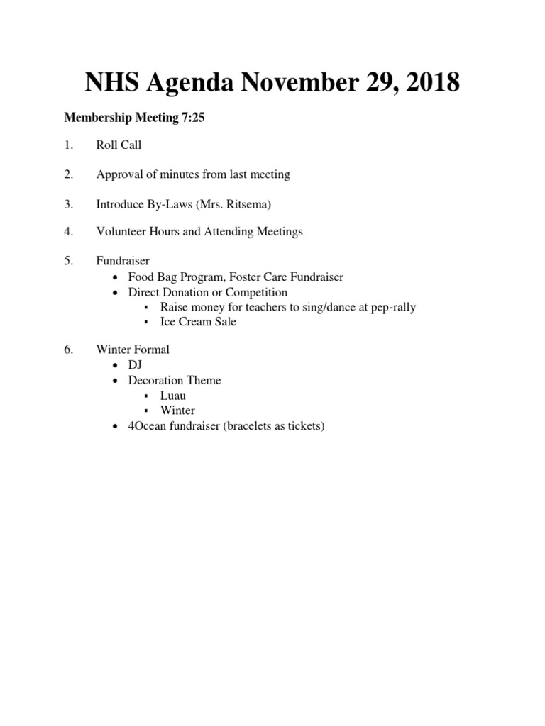 Nhs Agenda PDF
