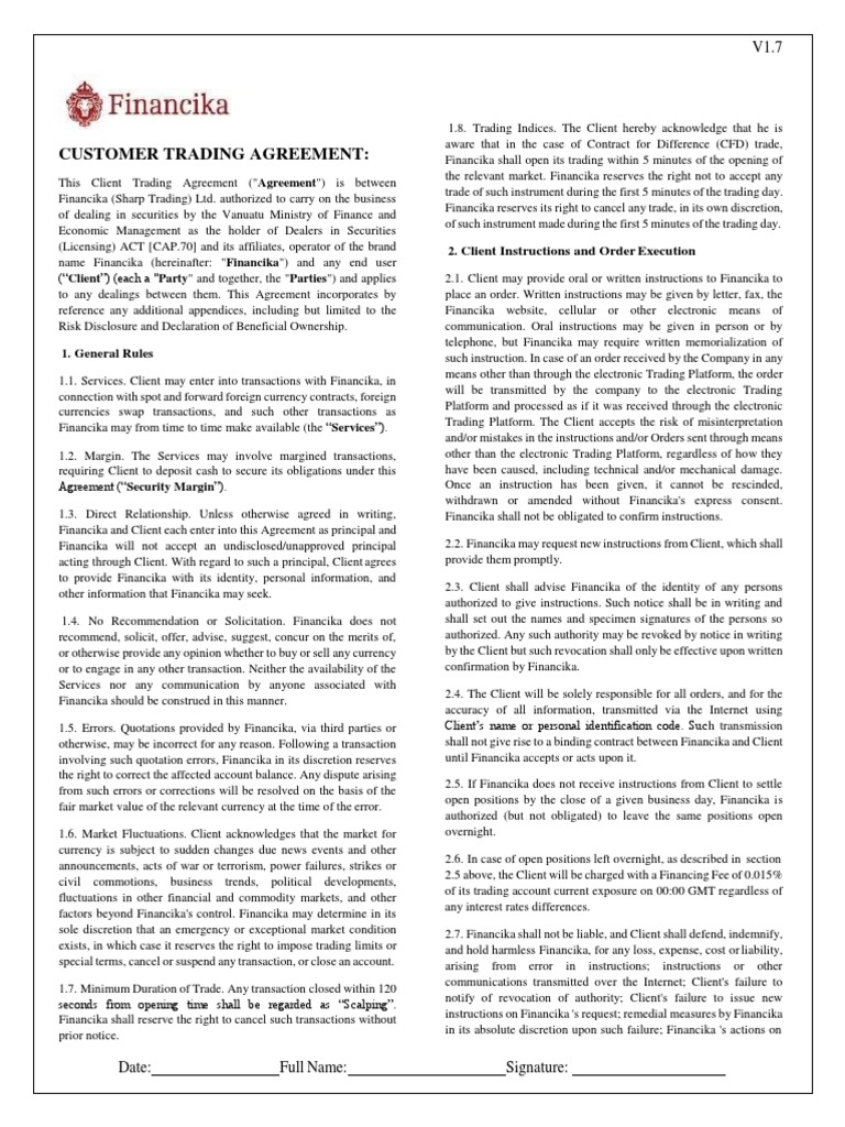 Forex Trading Client Agreement | PDF | Margin (Finance) | Foreign ...