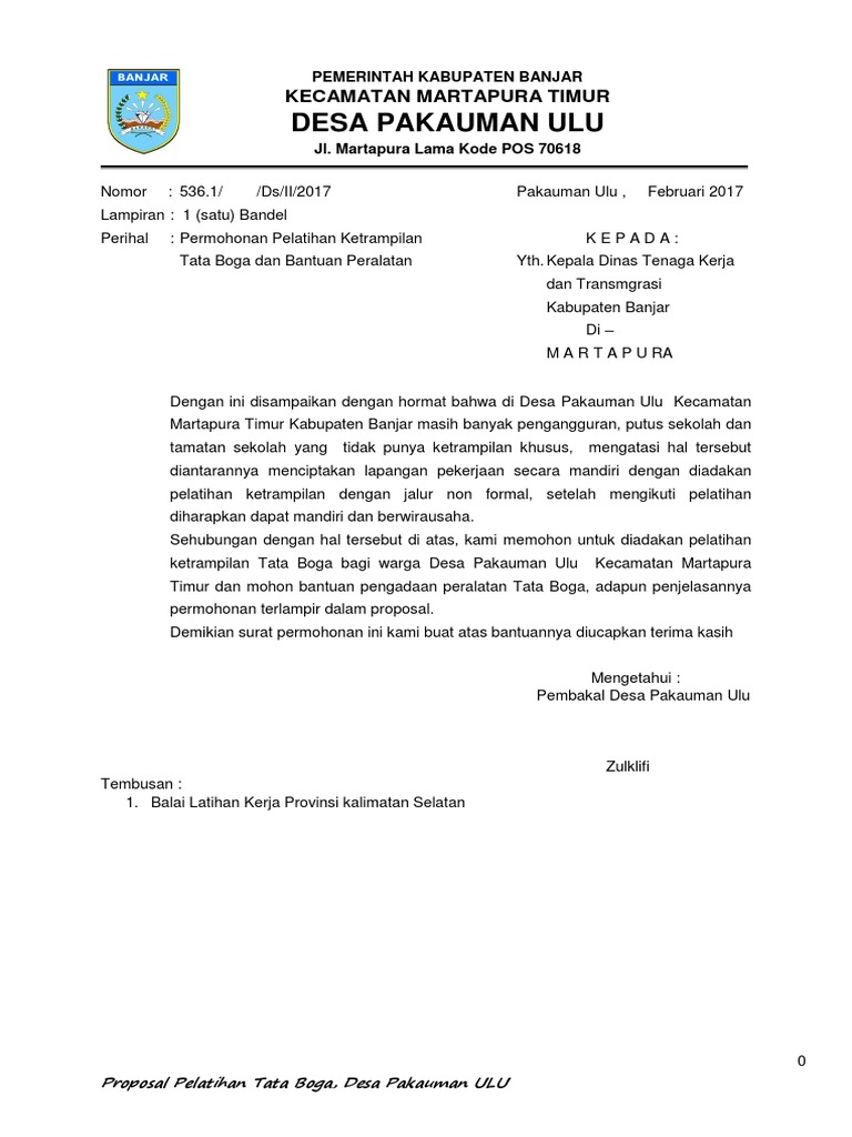 Prosal Ketrampilan Tata Boga