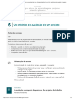 Critérios de avaliação de projetos interdisciplinares