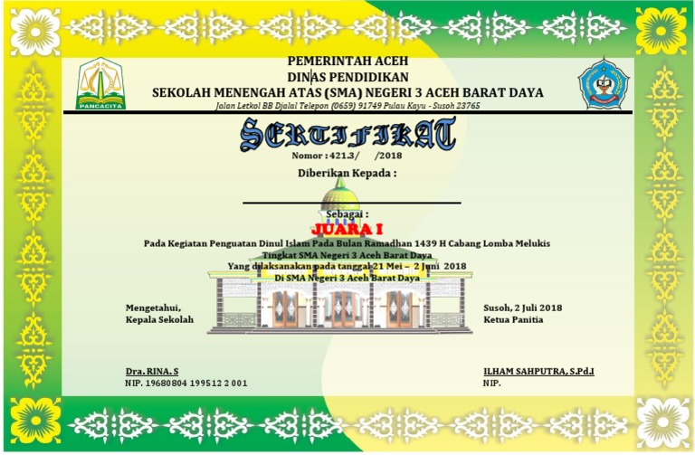 Sertifikat Pesantren Kilat