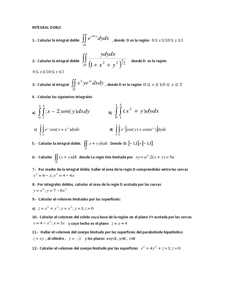 Integral Doble Y Triple Fime 18 B Pdf Integral Formas Geometricas