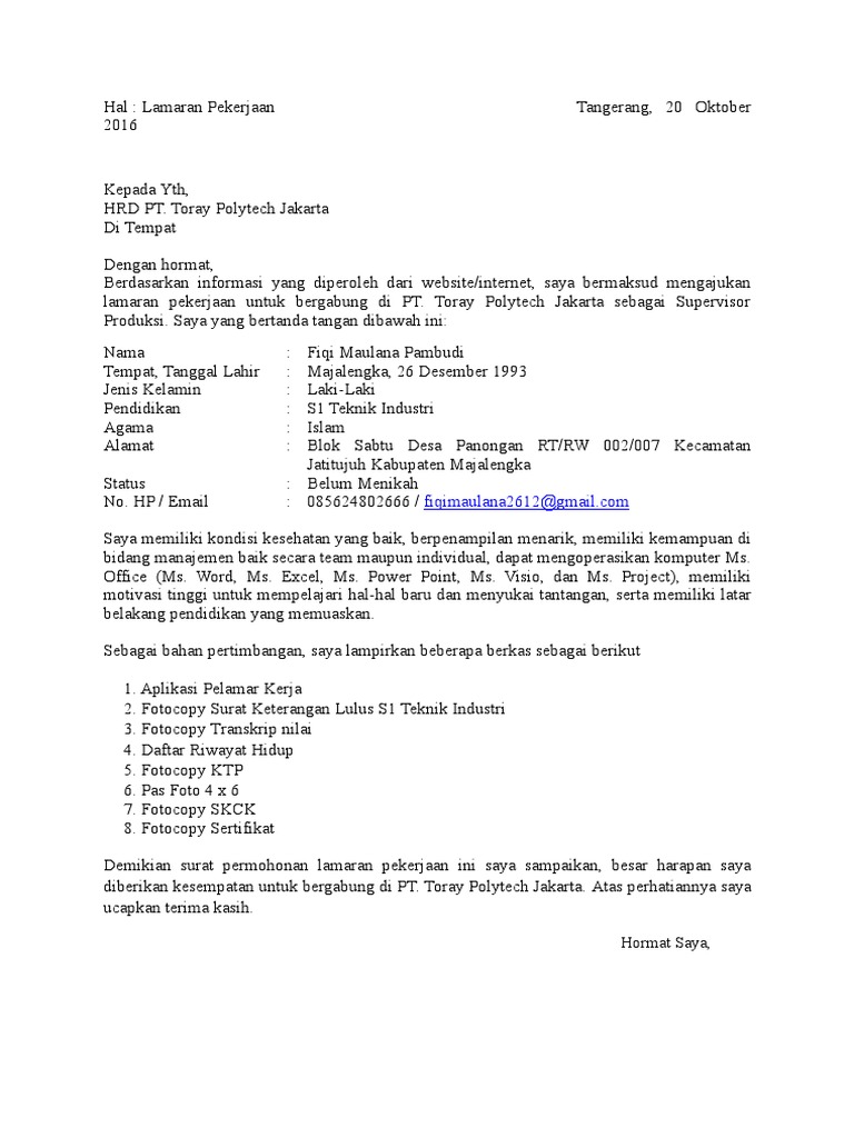 Download 95+ Contoh Surat Lamaran Kerja Vacancy Terbaik Gratis