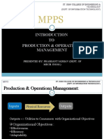MPPS 01 Production Operation Management