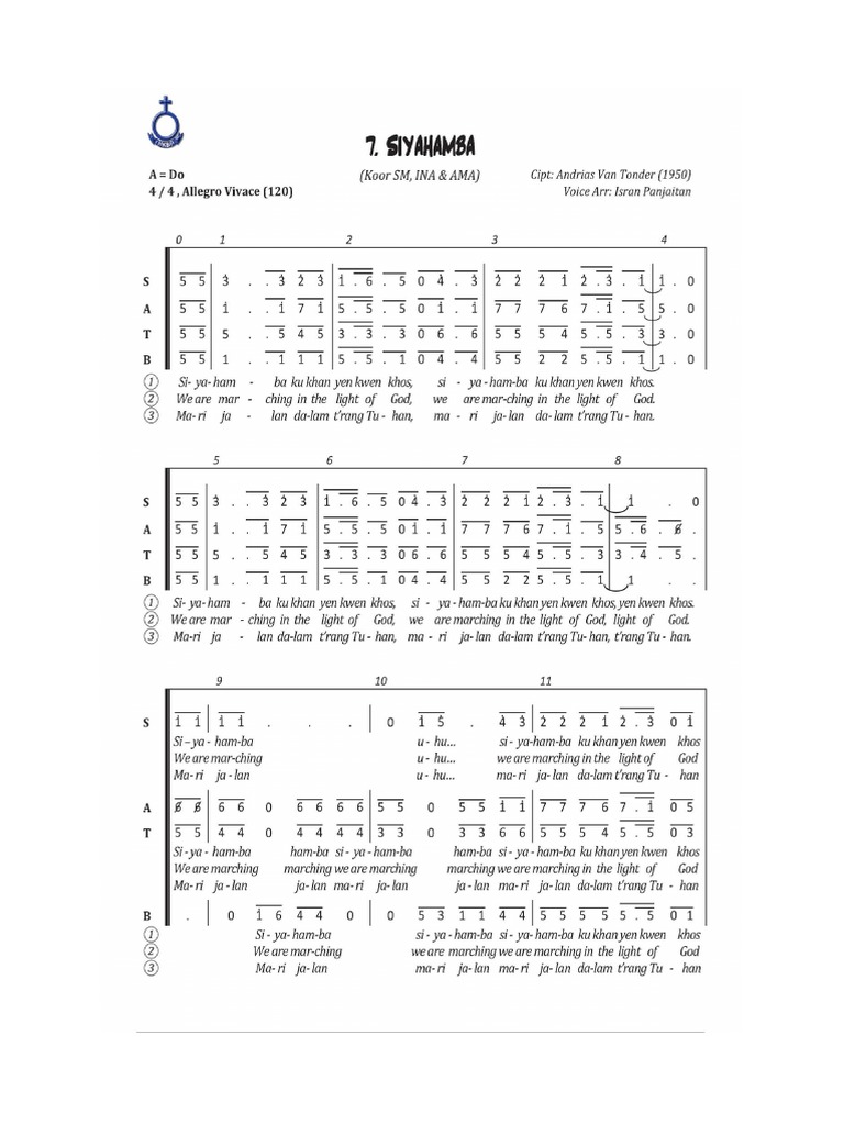 Partitur Siya Hamba | PDF
