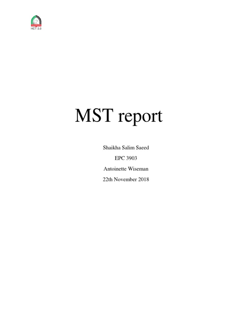 Mst report pdf