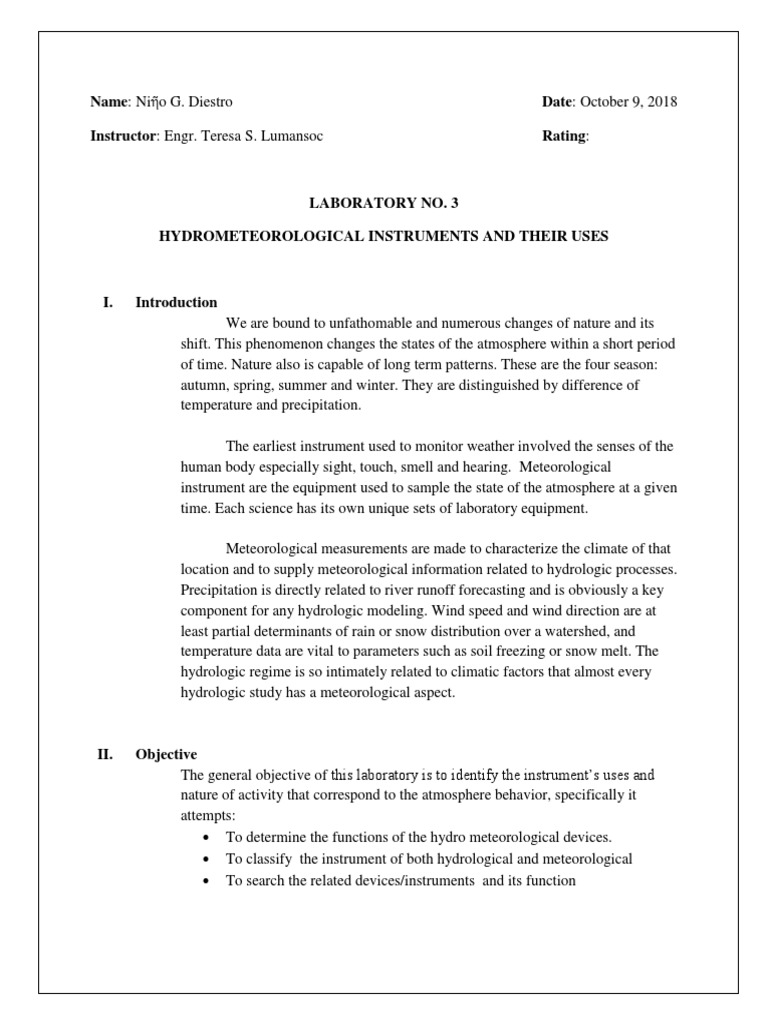 Hydrometeorological Instruments and Their Uses PDF Altimeter