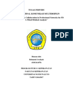 Tugas Individu Analisis Jurnal Komunikasi Multidisiplin ' Multidisciplinary Collaboration in Professional Networks For PD A Mixed-Method Analysis''