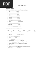 Inglês 6.º Ano: Present Simple 1. Put The Verbs in The Correct Form of The Present Simple