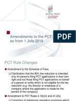 Amendments To The PCT Regulations As From 1 July 2018: The International Patent System