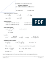 Math 12 Formula Sheet