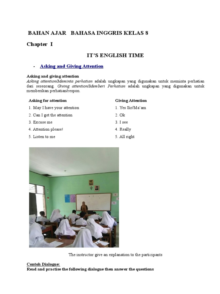 Bahan Ajar Bahasa Inggris Kelas 8