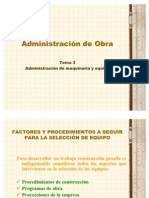 Administración de Maquinaria y Equipo