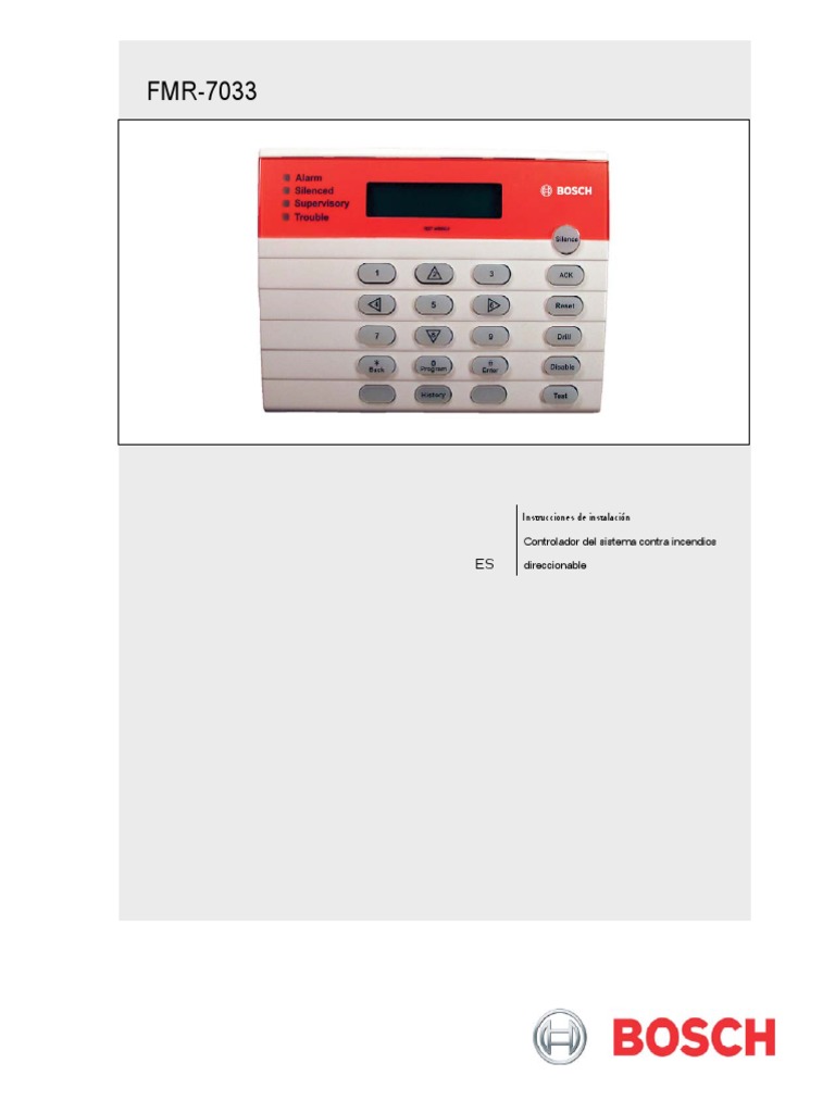 Central Bosch FPD 7024 Iog Manual PDF Tornillo Teclado