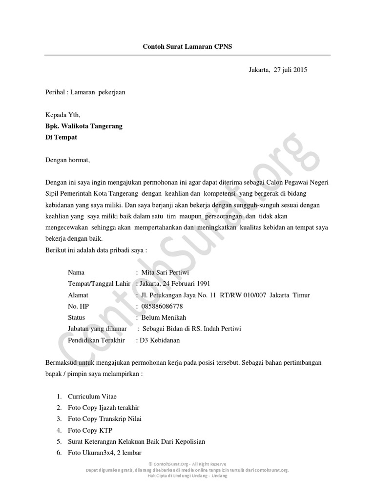 Contoh Surat Pribadi Untuk Walikota Letters For You