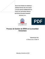 Gestión de Los Recursos Humanos en La Actualidad de Venezuela