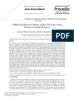 Mobility Prediction in Mobile Ad Hock Networks Using Extreme Learning Machines