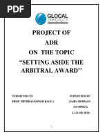 Setting Aside Arbitral Award Contemporary Scenario in India