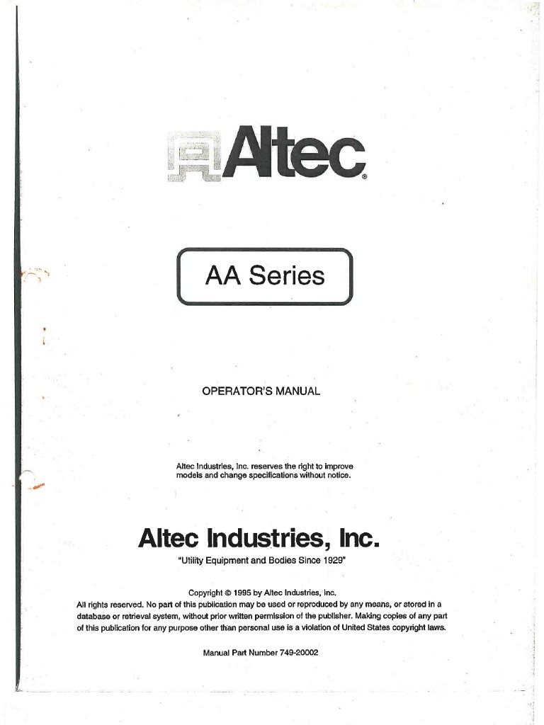 Altec Service Tool Manual – Altec Service Manual Pdf – YUUH