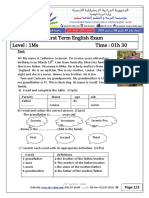 First Term English Exam Level: 1Ms Time: 01H 30
