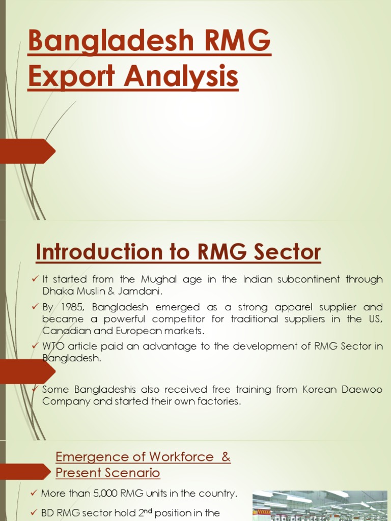 Bangladesh RMG Export Overview | PDF | Bangladesh | International Trade