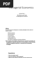 Managerial Economics: Lecture No. 1 The Nature and Scope of Managerial Economics