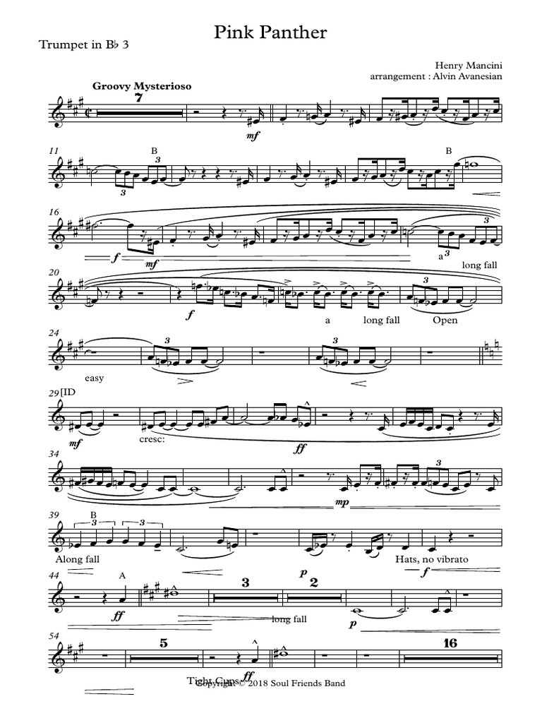 Pink Panther Trumpet in Bb 3