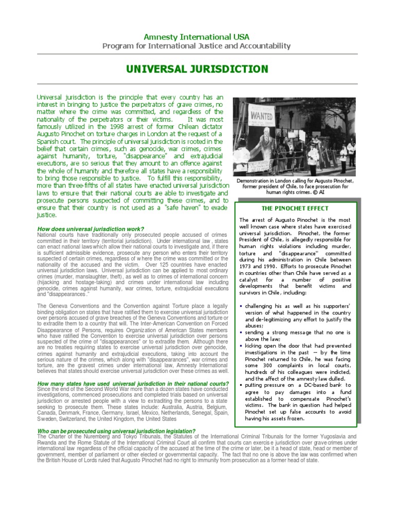Understanding Universal Jurisdiction | PDF | International Criminal ...