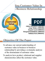 Understanding Customer Value in Business To Business Relationship